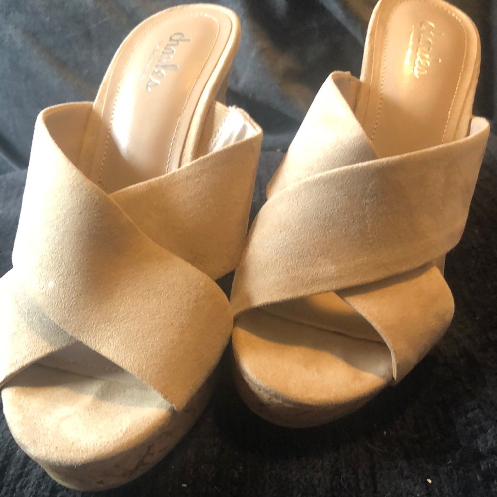 Charles By Charles David Tan Mules with Chunky Heel